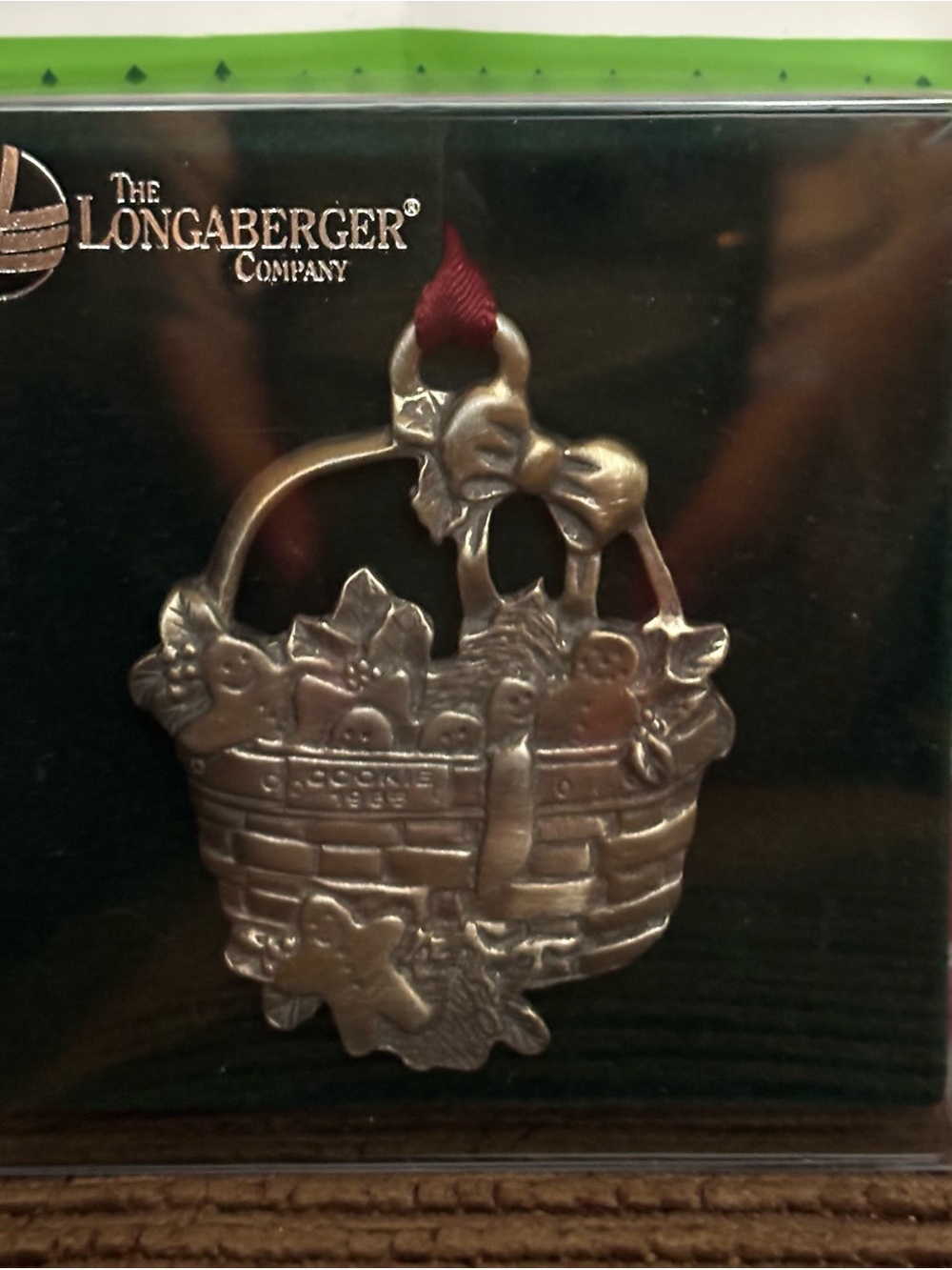 Longaberger Pewter Cookie Basket Ornament